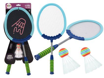 Set di racchette da badminton con palline blu