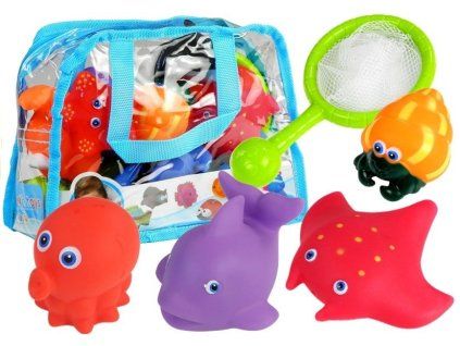 Set di animali marini da bagno con rete