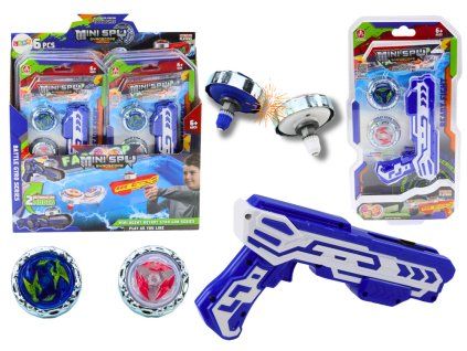 Pistola con dischi metallici blu