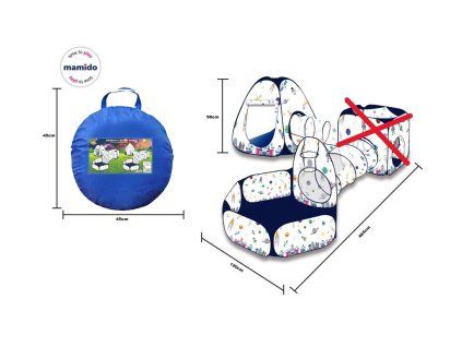 Tenda da gioco per bambini con tunnel e piscina Spazio + borsa portatile 485 cm