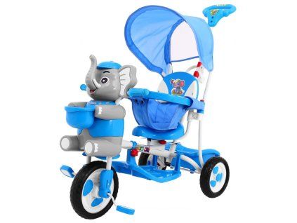 Triciclo per bambini elefante con effetti sonori blu