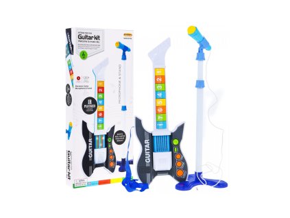Dětská elektrická kytara s mikrofonem černá 07