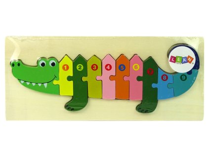 Dřevěné puzzle krokodýl1