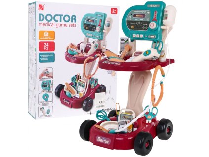 Dětský lékařský vozík EKG s vybavením béžový (2)