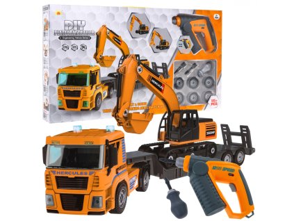 Konstrukční nákladní auto a jeřáb s vrtačkou06