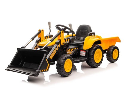 Dětský elektrický traktor s pohyblivou radlicí žlutý02