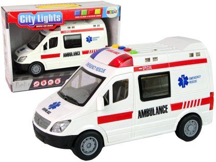 Autoambulanza con motore a frizione bianca