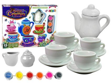 Set da tè creativo DIY con colori per porcellana
