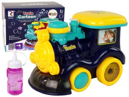 Locomotiva per bolle di sapone blu