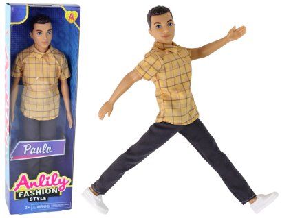 Bambola ragazzo Paulo con camicia e capelli castani