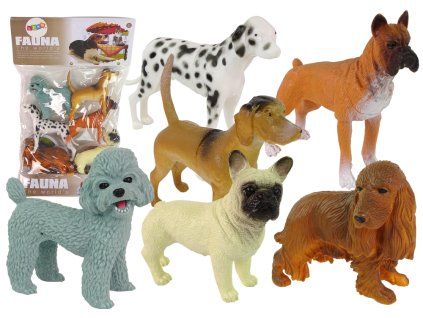 Set di 6 figurine di cani di razza pura