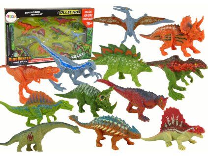 Set di figure di dinosauri colorate 12 pezzi