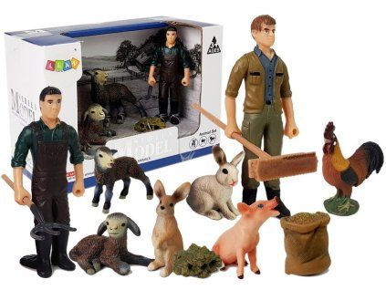 Set di figurine - contadino e animali