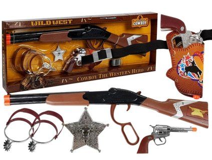Grande set da cowboy – fucile, revolver e accessori da sceriffo