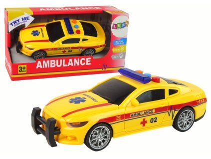 Auto sportivo Ambulanza con luci e suoni giallo