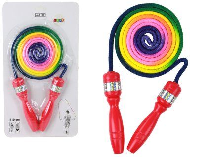 Cordino arcobaleno con manici rossi per bambini