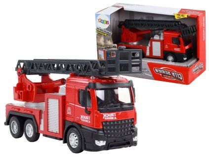 Auto dei pompieri con scala estraibile 1:32 rossa