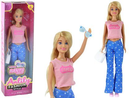 Bambola Anlily con lunghi capelli biondi e abbigliamento alla moda