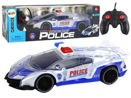 Auto della polizia radiocomandato R/C 1:16 con effetti blu