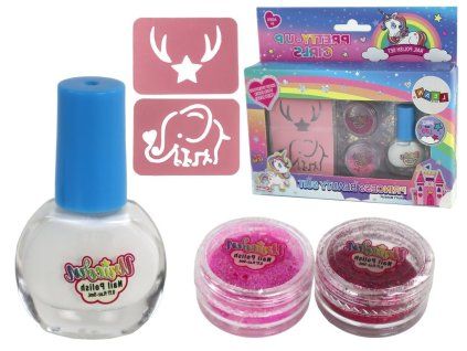 Set di bellezza con glitter e smalti per bambini