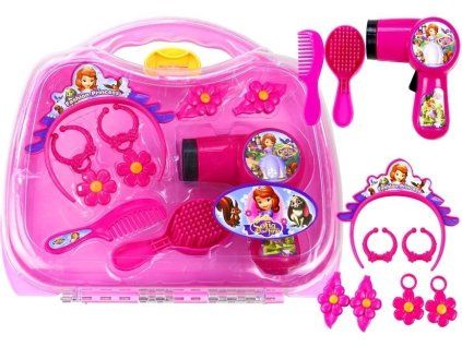 Set da parrucchiera per principesse con phon e orecchini in valigetta