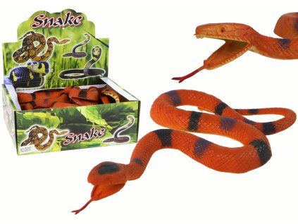 Serpente di gomma marrone con macchie nere