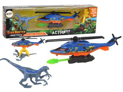 Sacca Dinopark elicottero con dinosauro blu