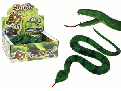 Serpente di gomma verde con macchie nere