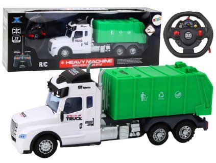 Auto della spazzatura RC verde radiocomandato con luci e suoni