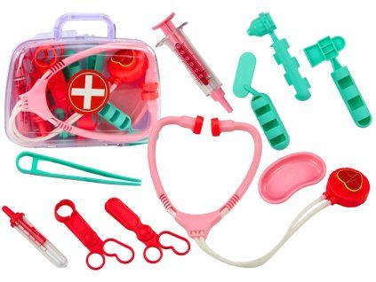 Set medico per bambini in valigetta rosa