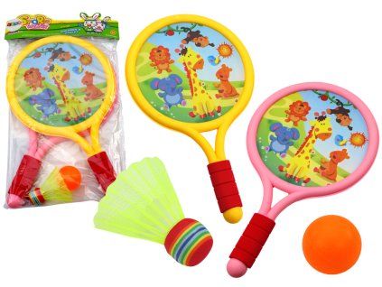 Racchette da badminton per bambini Animali gialle e rosa