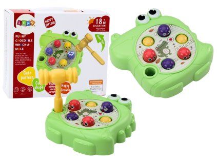 Gioco di abilità Wac A Mole Coccodrillo con martello verde