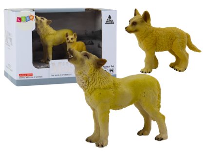 Figurky dospělý vlk 9 cm a mládě vlka 6,5 cm