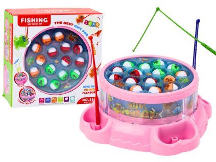 Gioco di pesca con canne, luci e suoni rosa