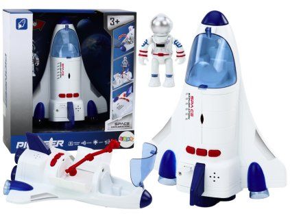 Nave spaziale con illuminazione e suoni astronauta bianca