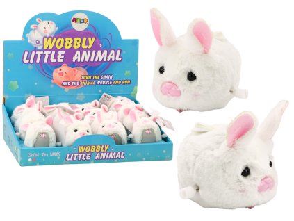 Coniglio a molla bianco - giocattolo e decorazione