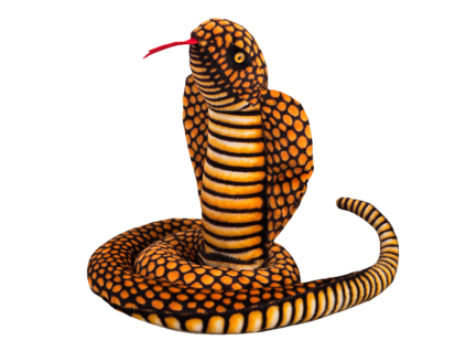 Giocattolo di peluche serpente cobra reale marrone 100 cm