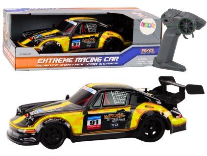 Auto radiocomandato 1:16 con ruote in gomma drift giallo