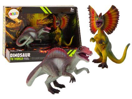 Set di figure di dinosauri Spinosaurus e Dilophosaurus 2 pezzi