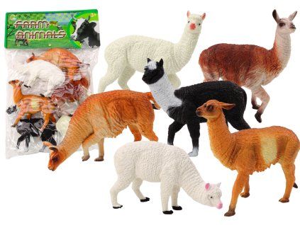 Set di figure di Alpaca e Lama 6 pezzi mix