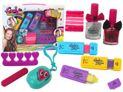 Set per tingere i capelli, smaltare le unghie e balsamo per le labbra