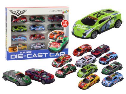 Set di auto da corsa sportive 1:64 10 pz