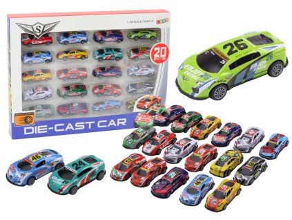 Set di auto da corsa sportive 1:64 20 pz
