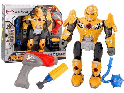 Robot avvitatore con trapano e cacciavite con luci e suoni giallo