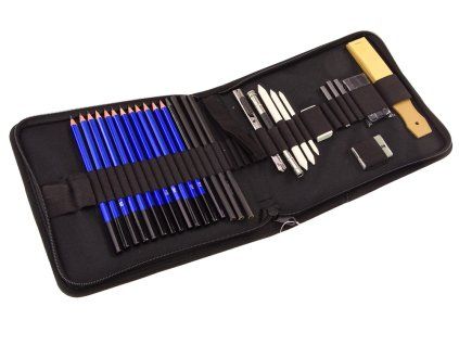 Set artistico per schizzi 32 pezzi - matite e accessori