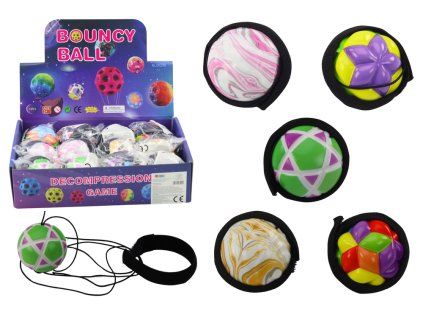 Pallina elastica con nastro da polso mix