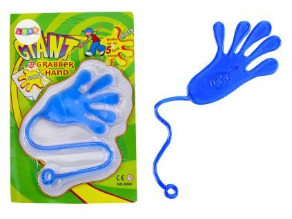 Mano elastica in slime blu