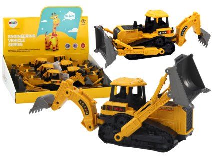 Escavatore cingolato con due benne giallo