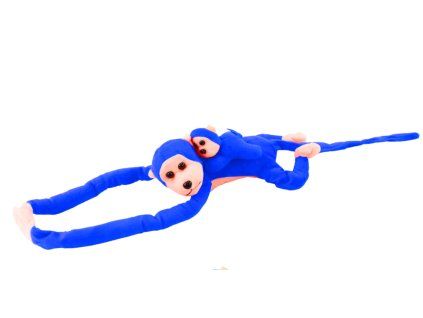 Scimmietta di peluche con cucciolo 70 cm blu