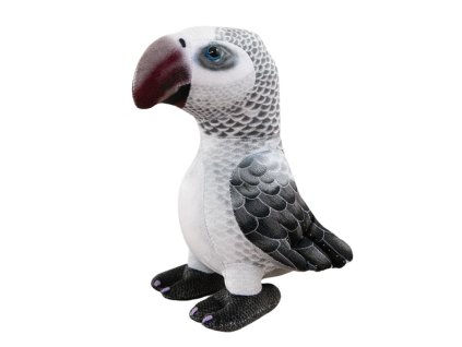 Plyšový papoušek 20 cm šedý